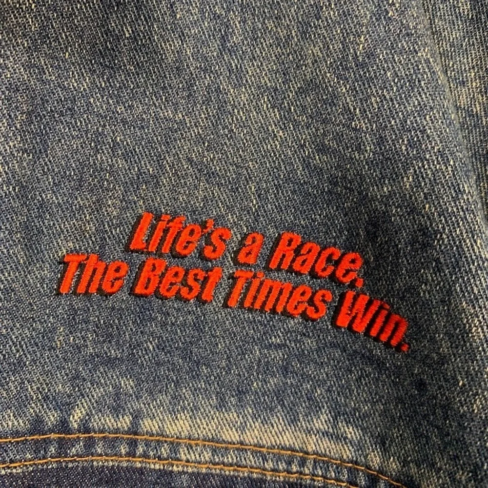 Vtg First Choice Nascar Cafe Smoky Mountains Embroidered Denim‎ Jacket Size XXL